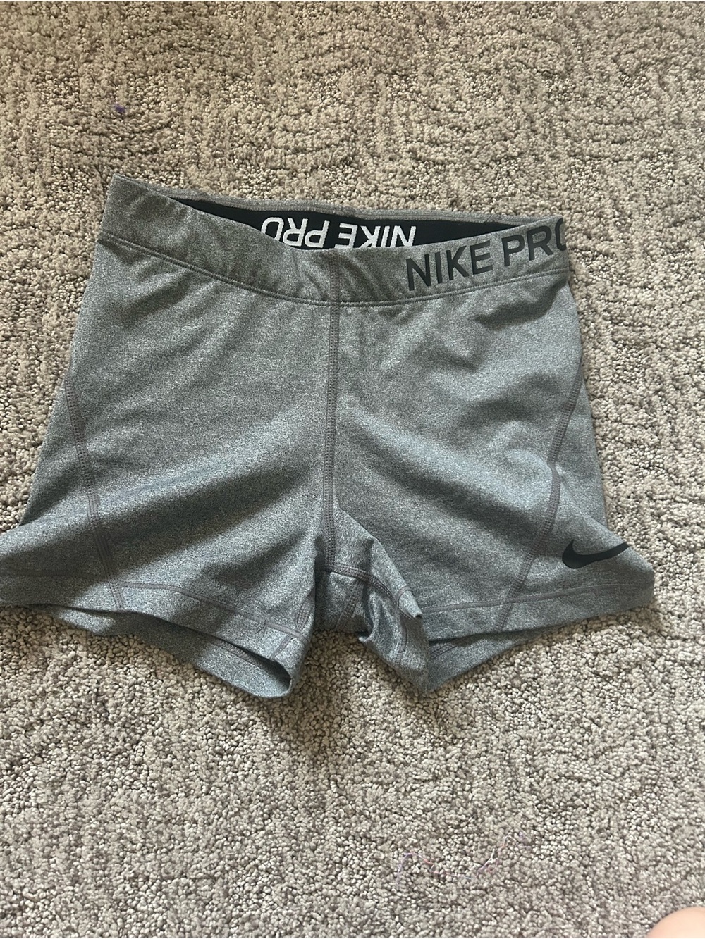Nike Gray Women's Pro Bike Shorts - NIKE PRO Waistband